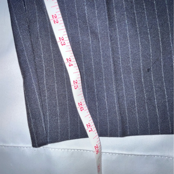 Zara Navy Pin Striped High Waisted Pants Straight Leg Size Large New With Tags - Picture 6 of 8